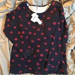 Women's Modal Sweater, Blue + Pink, Size Large